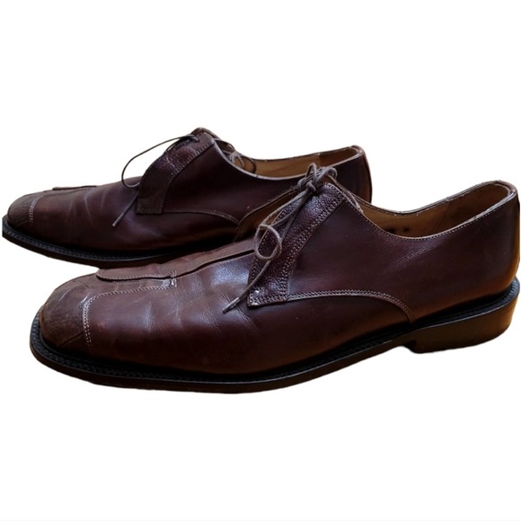 Belvedere Florence Brown Ostrich Leather Men\'s Oxfords Size 13 main image 2